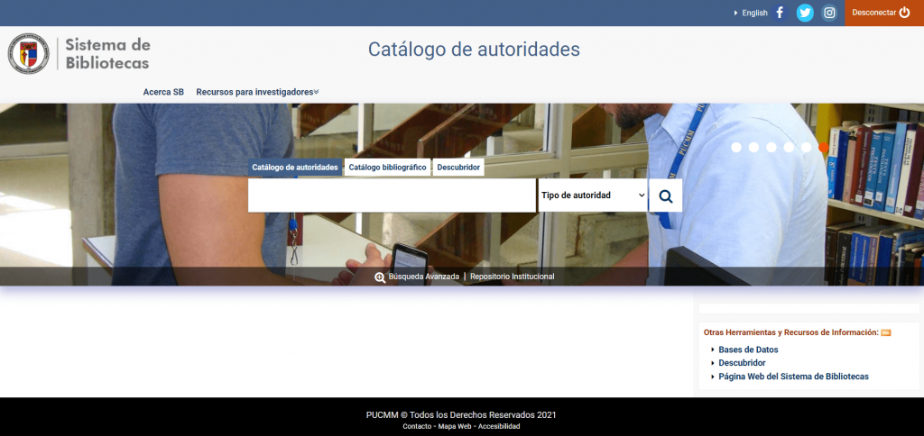 Catálogo de autoridades del Sistema de Bibliotecas de la PUCMM 1
