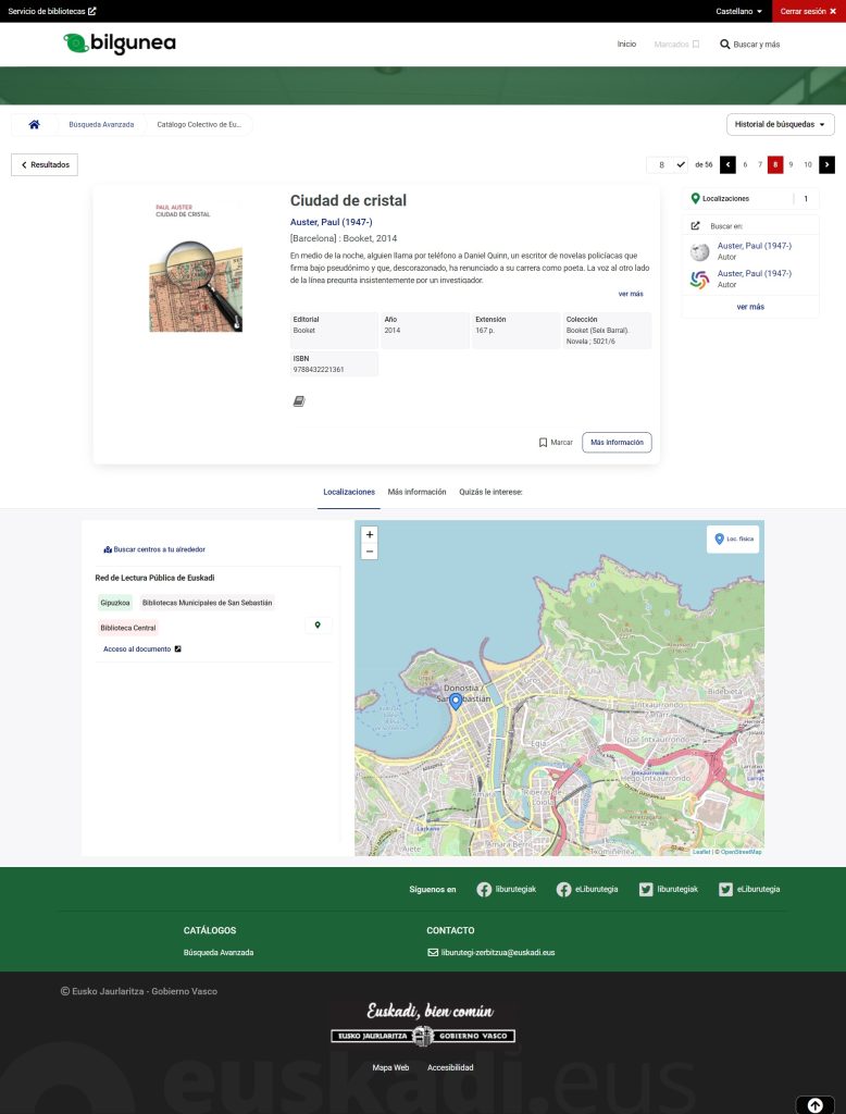 Bilgunea mapa interactivo localización de títulos