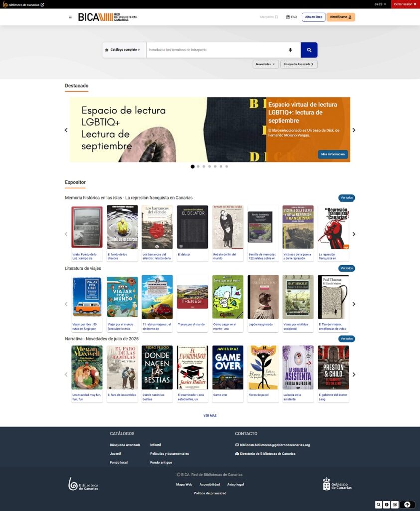 Catálogo en línea de la Red de Bibliotecas de Canarias